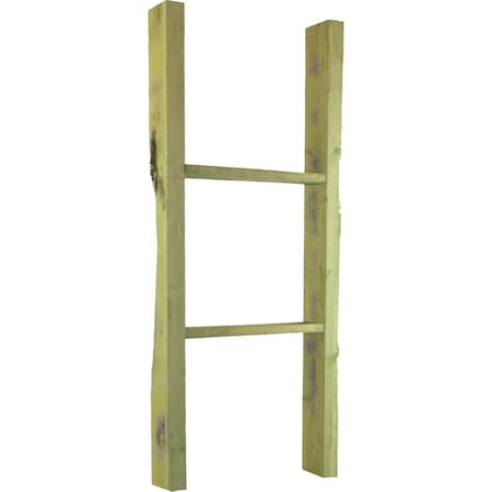Ekena Millwork 15"W x 36"H x 3 1/2"D Vintage Farmhouse 2 Rung Ladder, Barnwood Decor Collection, Restoration Green DECR015X036X04LDRGR